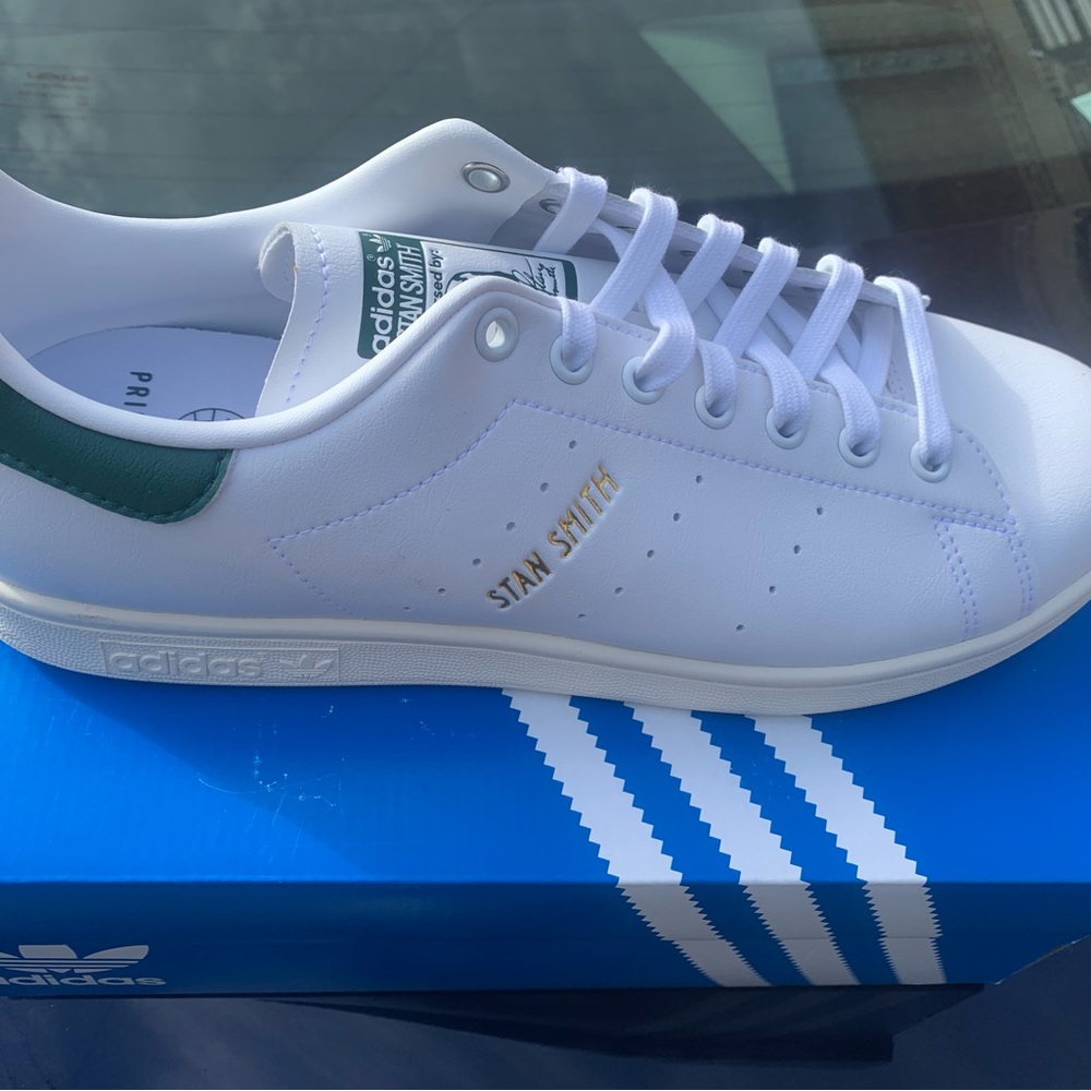 Adidas Stan Smith White and Green Shoes